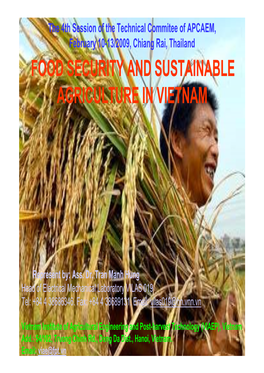 Food Security and Sustainable Agriculture in Vietnam