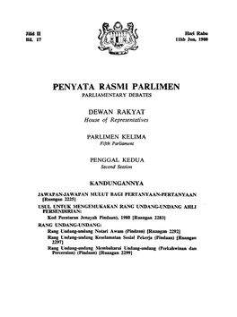 Penyata Rasmi Parlimen Parliamentary Debates