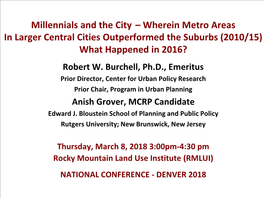 Burchell, Robert – Pricing out of Cities: Where Are Millennials Going