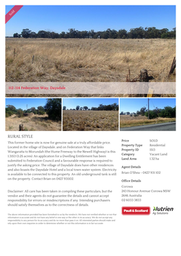 RURAL STYLE Price SOLD This Former Home Site Is Now for Genuine Sale at a Truly Affordable Price