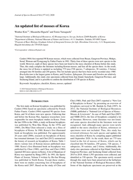 An Updated List of Mosses of Korea