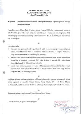 UCHWALA NR 152/XXIV/2017 Z Dnia 27 Lutego 2017 Roku W Sprawie