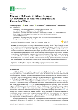 Coping with Floods in Pikine, Senegal: an Exploration of Household Impacts and Prevention Eﬀorts