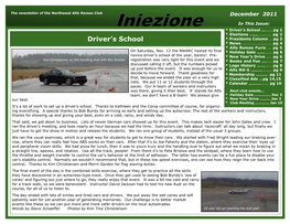 Iniezione in This Issue: * Driver’S School …