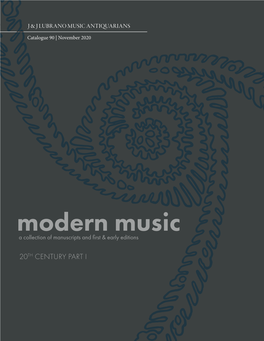 Modern Music a Collection of Manuscripts and First & Early Editions