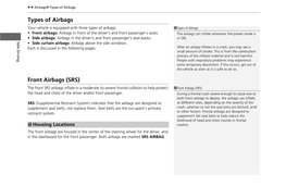 Types of Airbags Front Airbags (SRS)