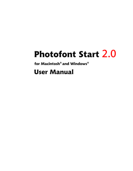 Manual of Photofont Start 2.0 Windows in Array