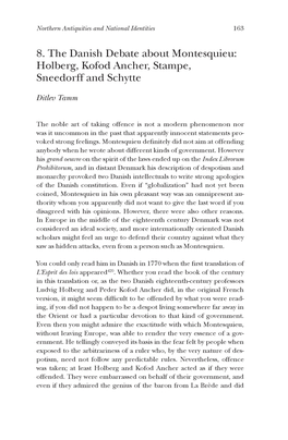 8. the Danish Debate About Montesquieu: Holberg, Kofod Ancher, Stampe, Sneedorff and Schytte