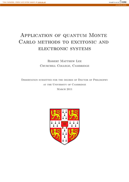 Application of Quantum Monte Carlo Methods to Excitonic and Electronic Systems