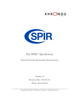 SPIR 1.2 Specification