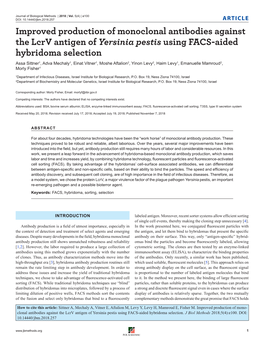 Improved Production of Monoclonal Antibodies Against the Lcrv Antigen