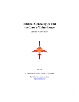 Biblical Genealogies and the Law of Inheritance
