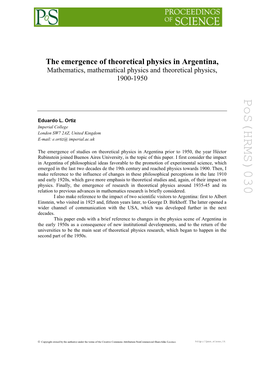 The Emergence of Theoretical Physics in Argentina