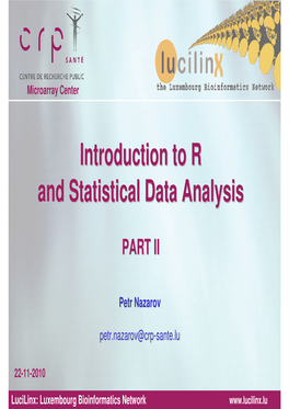 Introduction to R and Statistical Data Analysis
