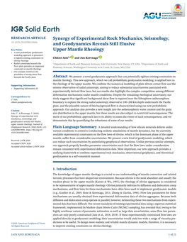 Synergy of Experimental Rock Mechanics, Seismology, And