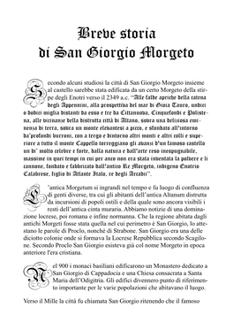 Breve Storia Di San Giorgio Morgeto