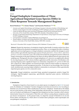 Fungal Endophyte Communities of Three Agricultural Important Grass Species Differ in Their Response Towards Management Regimes