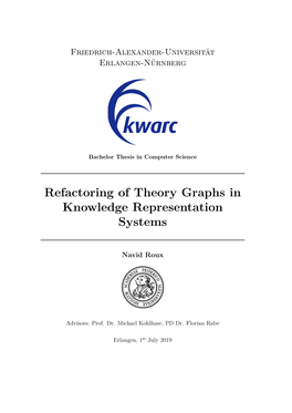 Refactoring of Theory Graphs in Knowledge Representation Systems