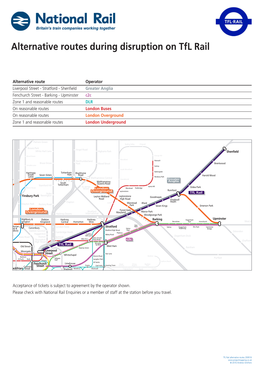 Alternative Routes During Disruption on Tfl Rail Hatfield Hertford East Hertford North Ware Welham Green St Margarets Bayford Rye House