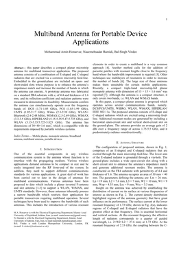 Multiband Antenna for Portable Device Applications