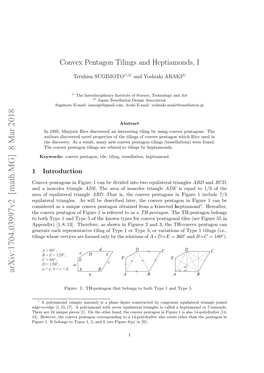 Convex Pentagon Tilings and Heptiamonds, I