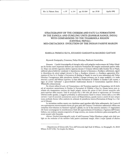 Stratigraphy of the Chikkim and Fatu La Formations in the Zangla and Zumlung Units (Zanskar Range, India) \7Ith Comparisons to T