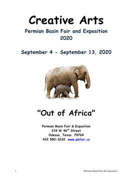 Creative Arts Permian Basin Fair and Exposition 2020