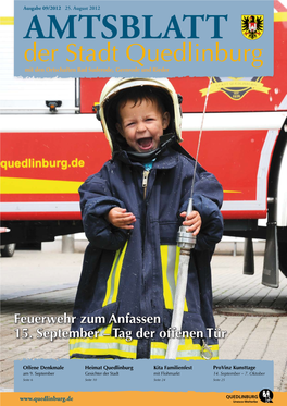 AMTSBLATT Der Stadt Quedlinburg Mit Den Ortschaften Bad Suderode, Gernrode Und Rieder