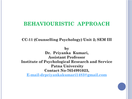 Behaviouristic Approach