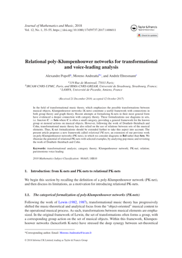 Relational Poly-Klumpenhouwer Networks for Transformational and Voice-Leading Analysis