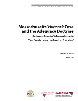 Massachusetts' Hancock Case and the Adequacy Doctrine