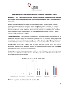 Alberta Point-In-Time Homeless Count: Provincial Preliminary Report