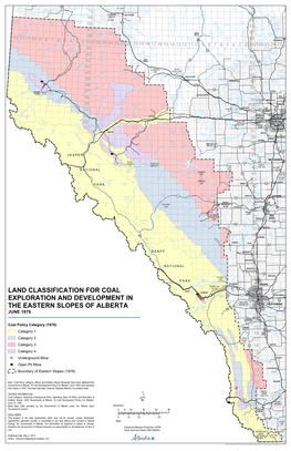 Land Classifications for Coal Categories in the Eastern Slopes