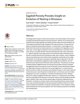 Eggshell Porosity Provides Insight on Evolution of Nesting in Dinosaurs