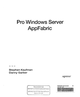 Pro Windows Server Appfabric