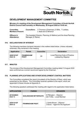 Development Management Committee