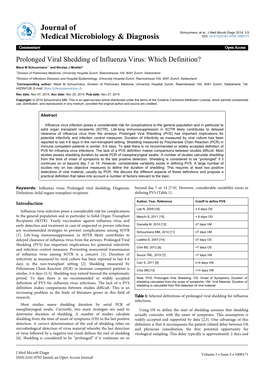 Prolonged Viral Shedding of Influenza Virus: Which Definition?