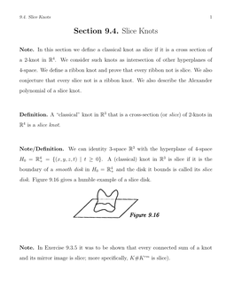 Section 9.4. Slice Knots