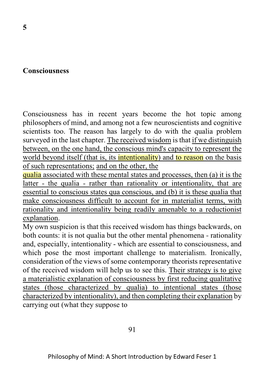 5 Consciousness Consciousness Has in Recent Years Become the Hot