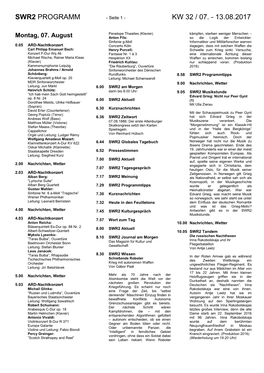 Swr2 Programm Kw 32