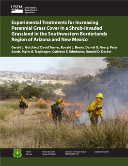 Experimental Treatments for Increasing Perennial Grass Cover in a Shrub-Invaded Grassland in the Southwestern Borderlands Region of Arizona and New Mexico