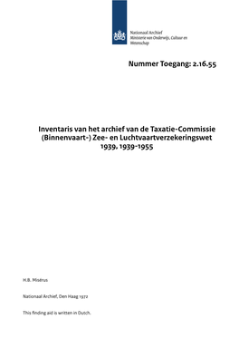 Taxatiecie. Binnenvaart 3