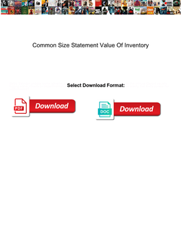 Common Size Statement Value of Inventory