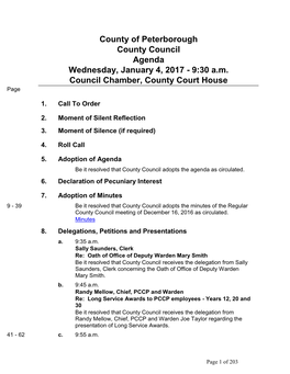 County Council Agenda Wednesday, January 4, 2017 - 9:30 A.M