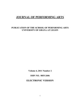 Journal of Performing Arts