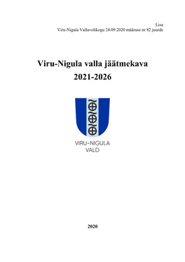 Viru-Nigula Valla Jäätmekava 2021-2026
