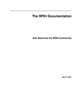 The RPKI Documentation