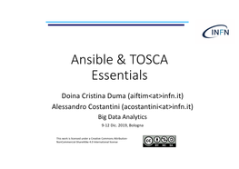 Ansible & TOSCA Essentials