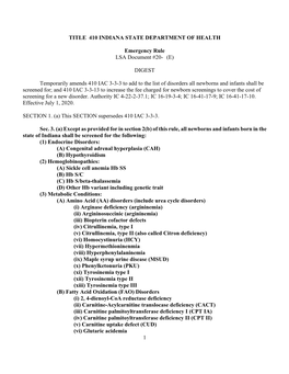 Emergency Rule LSA Document #20- (E)