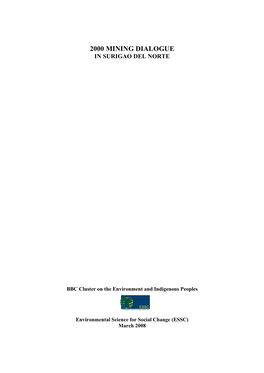 2000 Mining Dialogue in Surigao Del Norte